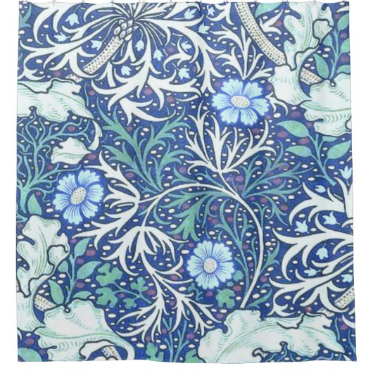 Rideaux De Douche William Morris Seaweed Blue (Devant)