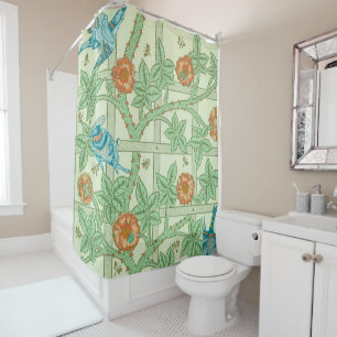 Rideaux De Douche William Morris Trellis Bird Flore