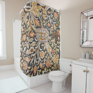 Rideaux De Douche William Morris Trent Garden Flower Motif classique
