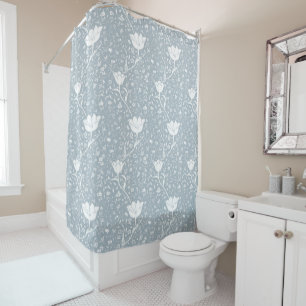 Rideaux De Douche William Morris Tulips en Motif blanc
