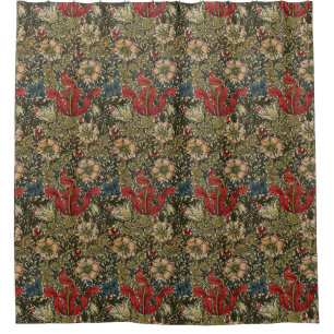 Rideaux De Douche William Morris Vintage Élégant motif floral