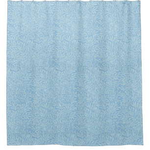 Rideaux De Douche William Morris Vintage Willow Feuilles Bleu clair
