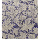 Rideaux De Douche William Morris Wallflower bleu damas floral (Devant)