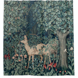 Rideaux De Douche William Morris Woodland Tapestry Deer Stag