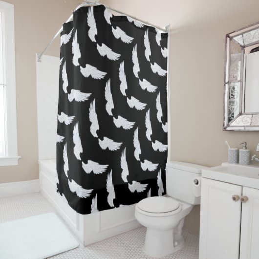Rideaux De Douche Wings de Falln White Angel (En situation)