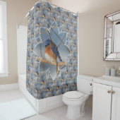 Rideaux De Douche Winter Bluebird Nature Bird Art Pattern (En situation)