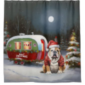 Rideaux De Douche Winter Bulldog Caravan Christmas Adventure (Devant)