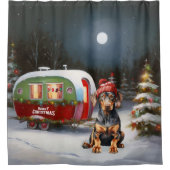 Rideaux De Douche Winter Doberman Caravan Christmas Adventure (Devant)