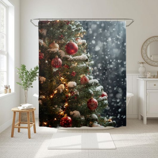 Rideaux De Douche Winter Wonderland Christmas Shower Curtain