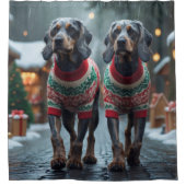 Rideaux De Douche Wired Haired Pointing Griffon Dogs Christmas Snow  (Devant)
