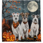 Rideaux De Douche Wirefox Terrier Halloween Éffrayant (Devant)