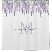 Rideaux De Douche Wisteria romantique Monogramme floral Nom du scrip (Devant)