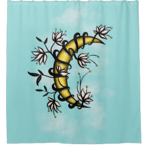 Rideaux De Douche Witchy Moon Floral Boho Art