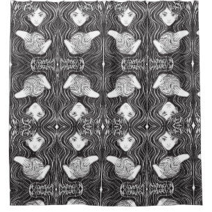 Rideaux De Douche Witchy Woman Artistique noir et blanc