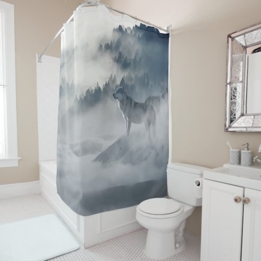 Rideaux De Douche Wolf Animal Wildlife Art (En situation)