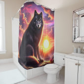 Rideaux De Douche Wolf au coucher du soleil (En situation)