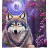 Rideaux De Douche Wolf floral de Midnight Howl (Devant)