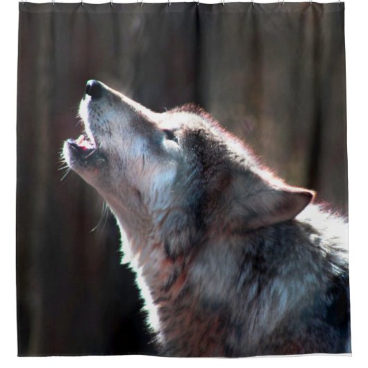 Rideaux De Douche Wolf Howling Loup solitaire (Devant)