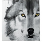 Rideaux De Douche Wolf Portrait noir blanc (Devant)