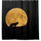 Rideaux De Douche Wolf Silhouetted in Bright Moon (Devant)