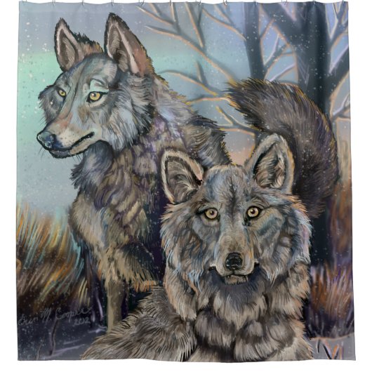 Rideaux De Douche Wolves de l'Arctique (Devant)