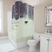 Rideaux De Douche Wonderland d'hiver : Forêt de pins neigeux (En situation)