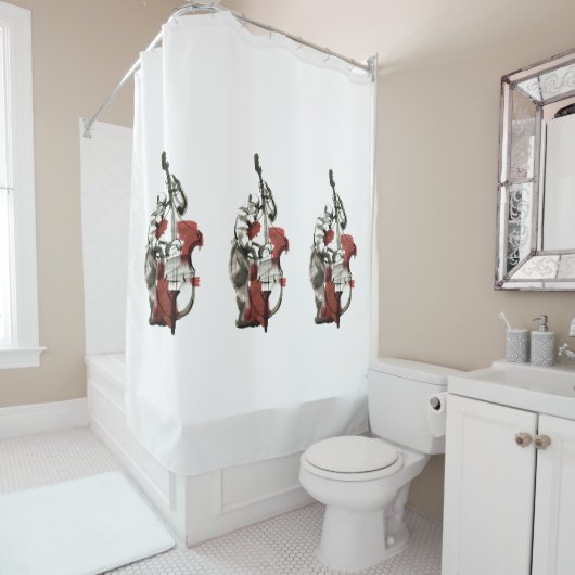 Rideaux De Douche Wood bass player (En situation)