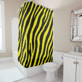 Rideaux De Douche Yellow and Black Stripe Design (En situation)