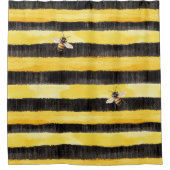 Rideaux De Douche Yellow Gold Black Stripes Honey Bee  (Devant)