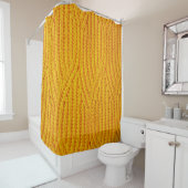 Rideaux De Douche Yellow knitted surface textile material background (En situation)