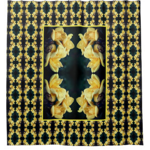 Rideaux De Douche Yellow Rose Trio Motif Abstrait