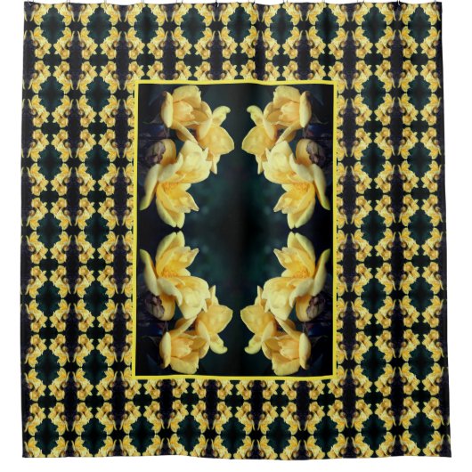 Rideaux De Douche Yellow Rose Trio Motif Abstrait (Devant)
