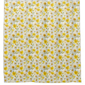 Rideaux De Douche Yellow Watercolor Wildflower Pattern  (Devant)