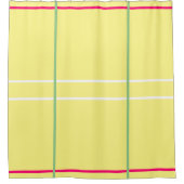 Rideaux De Douche Yellow White Pink Green Geometric  (Devant)