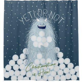 Rideaux De Douche Yeti ou pas Noël est arrivé