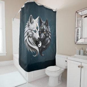 Rideaux De Douche Yin Yang Wolves.