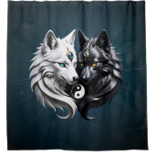 Rideaux De Douche Yin Yang Wolves. (Devant)