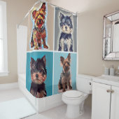 Rideaux De Douche Yorkie Yorkshire Dog (En situation)