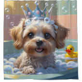 Rideaux De Douche Yorkipoo Sloppy Sleepy mignonne drôle (Devant)