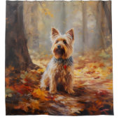Rideaux De Douche Yorkshire Terrier en automne Leaves automne Inspir (Devant)