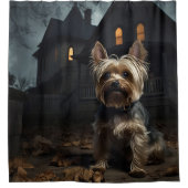 Rideaux De Douche Yorkshire Terrier Halloween effrayant (Devant)