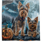 Rideaux De Douche Yorkshire Terrier Halloween Épouvantable (Devant)