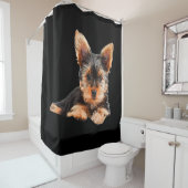 Rideaux De Douche Yorkshire terrier Yorkie Chien chiot (En situation)