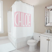 Rideaux De Douche Your | Bold White Text on Light Pink (En situation)