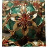 Rideaux De Douche Yuletide Opulence : Threads dorés de Noël (Devant)