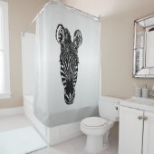 Rideaux De Douche Zebra Head sur Silver (En situation)