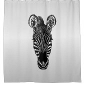Rideaux De Douche Zebra Head sur Silver (Devant)