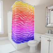 Rideaux De Douche Zebra Imprimer orange rose violet Ombre (En situation)