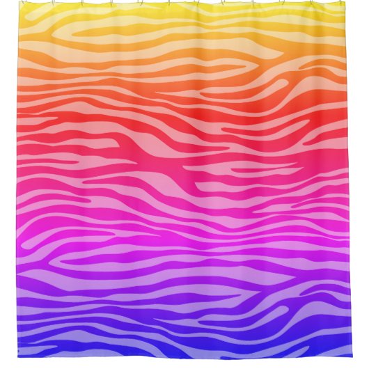 Rideaux De Douche Zebra Imprimer orange rose violet Ombre (Devant)