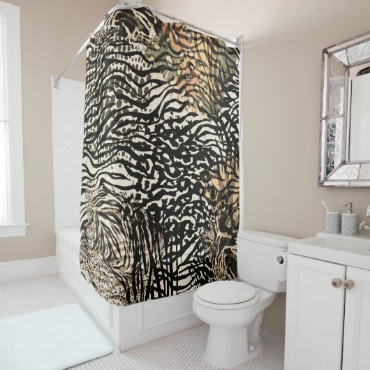 Rideaux De Douche Zebra Print Shower Curtain (En situation)